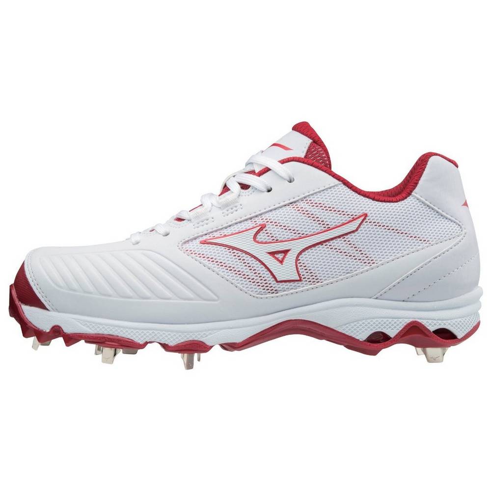 Scarpe Softball Mizuno 9-Spike Advanced Sweep 4 Basse Metal Donna - Bianche/Rosse - 24165-INXW